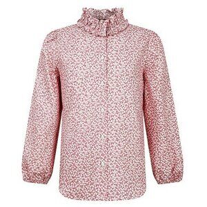 NWT IL GUFO 10 Ditsy Floral Long Sleeve Shirt Top Ruffle Mock Neck Button Up 10A